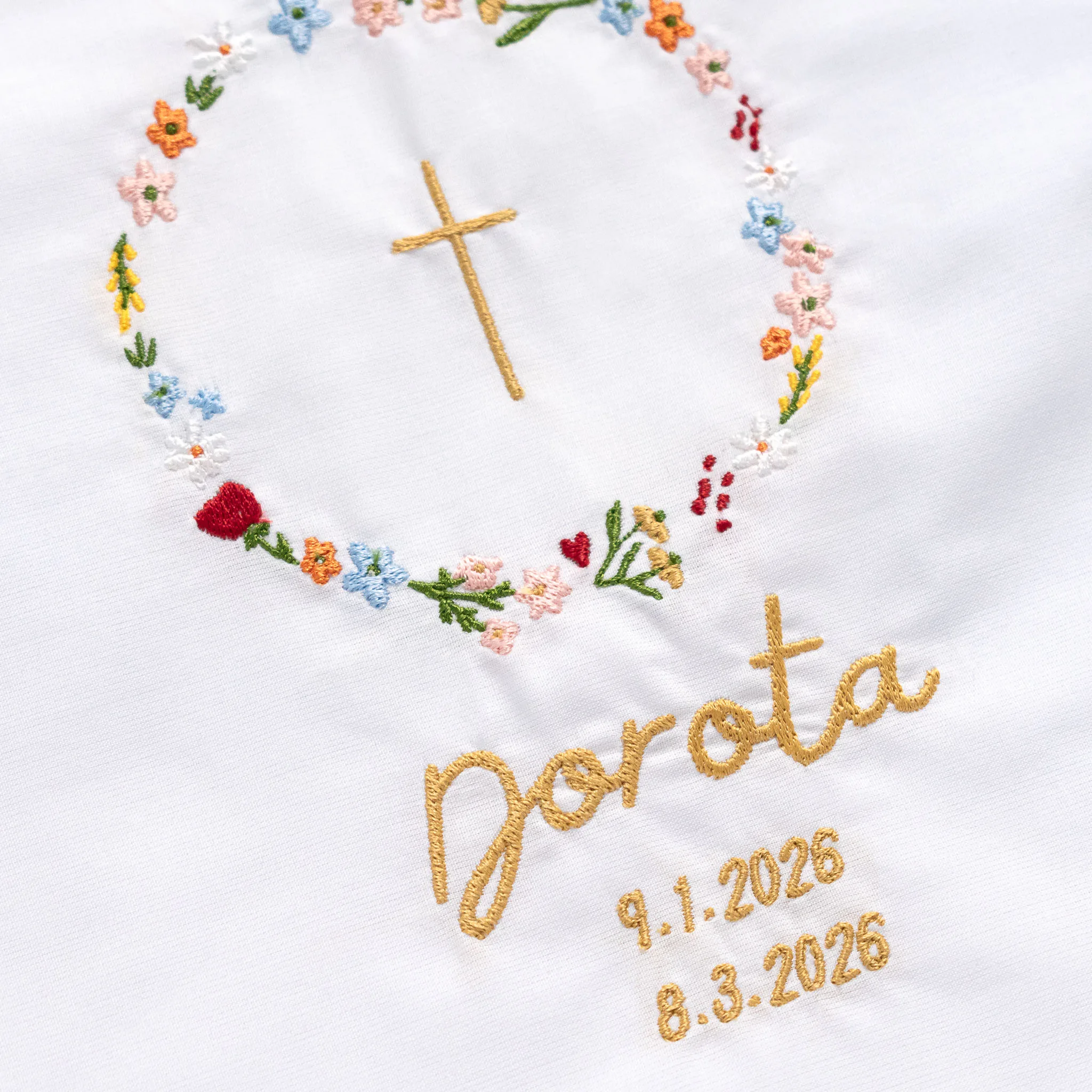 Košieľka na krst - venček poľné kvety – Obrázok 2